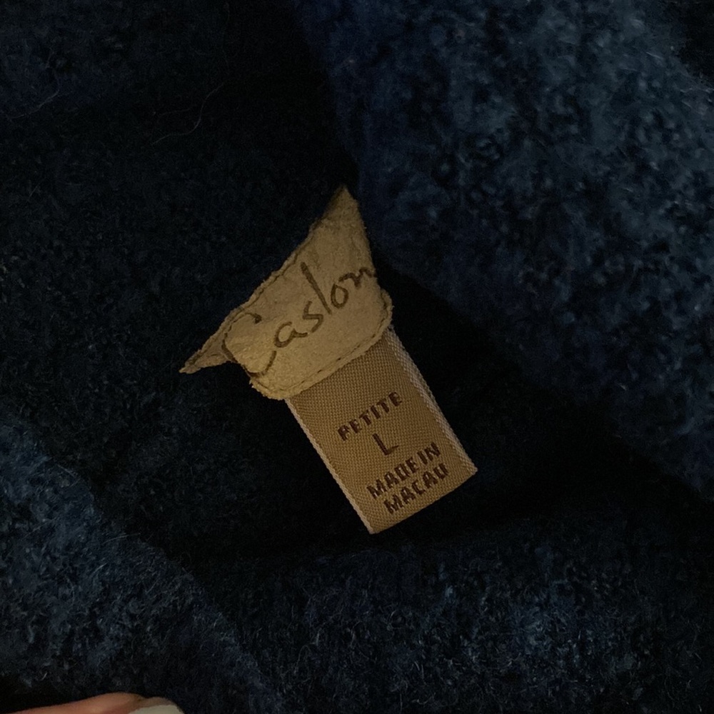 Blue Mock Neck Sweater - Picture 2 of 2